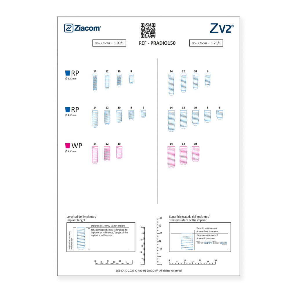 Guia radiográfica  ZV2 