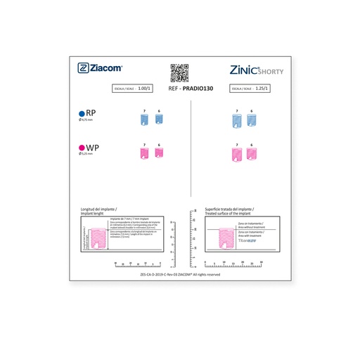 [PRADIO130] Plantilla radiográfica Zinic® Shorty